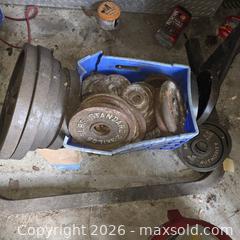 MaxSold Auction: Cast Iron Weight Plates & Aluminum Diamond Truck Toolbox, Cords & Tote - Stevensville (Maryland, USA) PARTNER MANAGED Downsizing Online Auction - Old Love Point Road