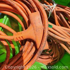 MaxSold Auction: Orange 50+ ft Rubber-Insulated 3-Prong Extension Cords, 3 pcs - Stevensville (Maryland, USA) PARTNER MANAGED Downsizing Online Auction - Old Love Point Road
