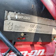 MaxSold Auction: Snap-on 3 Gallon Corded Air Compressor, Red - Stevensville (Maryland, USA) PARTNER MANAGED Downsizing Online Auction - Old Love Point Road