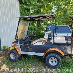 MaxSold Auction: Used Club Car Gas 4-Seat Golf Cart, Black/Beige with Lift Kit - Stevensville (Maryland, USA) PARTNER MANAGED Downsizing Online Auction - Old Love Point Road