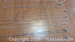 MaxSold Auction: Lot of 10 Sterling Silver Chains Assorted Styles & Lengths - Pembroke (Ontario, Canada) PARTNER MANAGED Downsizing Online Auction - Ellis