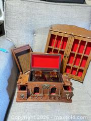 MaxSold Auction: Vintage Wood Liquor/Decanter Cabinet with Amber Glassware - Cambridge (Ontario, Canada) SELLER MANAGED Estate Sale Online Auction - Newport Drive