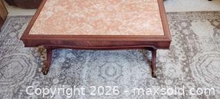 MaxSold Auction: Antique-Style Marble Top Coffee Table with Wood Frame - Bailey (Colorado, USA) SELLER MANAGED Estate Sale Online Auction - Badger Lane