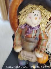 MaxSold Auction: Fall Halloween Decor Set: Metal Pumpkin, Burlap Scarecrow, Resin Figurine - Bailey (Colorado, USA) SELLER MANAGED Estate Sale Online Auction - Badger Lane