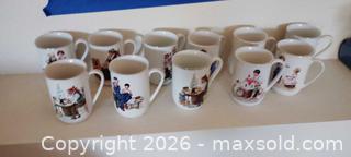 MaxSold Auction: Norman Rockwell Porcelain Mugs with Gold Rim, Lot of 7-12 - Bailey (Colorado, USA) SELLER MANAGED Estate Sale Online Auction - Badger Lane