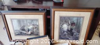 MaxSold Auction: Pair of Framed Giclée Prints – Bears & Wilderness, Brown Wood Frames - Bailey (Colorado, USA) SELLER MANAGED Estate Sale Online Auction - Badger Lane