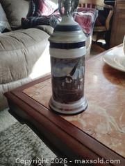MaxSold Auction: Porcelain Beer Stein with Hinged Pewter Lid, German Hunting Scene - Bailey (Colorado, USA) SELLER MANAGED Estate Sale Online Auction - Badger Lane