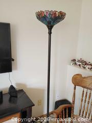 MaxSold Auction: Set of 3 Vintage-Inspired Stained & Etched Glass Lamps - Bailey (Colorado, USA) SELLER MANAGED Estate Sale Online Auction - Badger Lane
