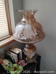 MaxSold Auction: Set of 3 Vintage-Inspired Stained & Etched Glass Lamps - Bailey (Colorado, USA) SELLER MANAGED Estate Sale Online Auction - Badger Lane