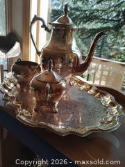 MaxSold Auction: Victorian-Style Silverplated Tea/Coffee Service with Tray - Bailey (Colorado, USA) SELLER MANAGED Estate Sale Online Auction - Badger Lane
