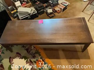 MaxSold Auction: Brown Leather 3-Seater Sofa, Solid Dark Wood Coffee Table & Rug - Thames Centre (Ontario, Canada) PARTNER MANAGED Estate Sale Online Auction - Wheeler Avenue