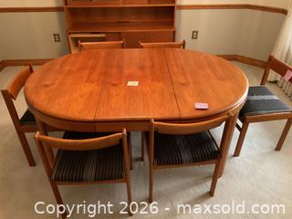 MaxSold Auction: Mid-Century Teak Oval Extendable Dining Table with 6 Chairs - Thames Centre (Ontario, Canada) PARTNER MANAGED Estate Sale Online Auction - Wheeler Avenue