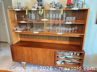 MaxSold Auction: Mid-Century Teak Hutch / Sideboard with Glass Display - New Westminster (British Columbia, Canada) PARTNER MANAGED Downsizing Online Auction - Laguna Court (CONDO)