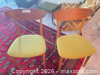 MaxSold Auction: Pair Mid-Century Danish Teak Dining Chairs with Green Fabric - New Westminster (British Columbia, Canada) PARTNER MANAGED Downsizing Online Auction - Laguna Court (CONDO)