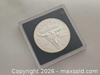 MaxSold Auction: 1982 Canada Proof 50% Silver Dollar 100th Anniversary of The Founding of Regina - Toronto (Ontario, Canada) PARTNER MANAGED Reseller Online Auction - Queen Street West