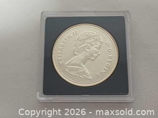 MaxSold Auction: 1989 Canada 50% Proof Silver Dollar Mackenzie River Bicentennial  - Toronto (Ontario, Canada) PARTNER MANAGED Reseller Online Auction - Queen Street West