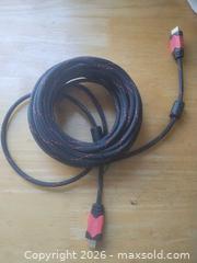 MaxSold Auction: 25 ft Braided HDMI Cable (HDMI Male-to-Male) Black/Red - San Mateo (California, USA) SELLER MANAGED Moving Online Auction - Seville Way