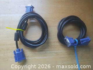 MaxSold Auction: 2x 7-10 ft 15-pin VGA Male to Female RGB Cables - San Mateo (California, USA) SELLER MANAGED Moving Online Auction - Seville Way