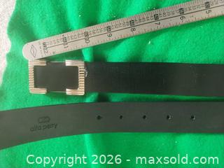MaxSold Auction: alfa perry Black Faux Leather Belt with Gold Tone Buckle - San Mateo (California, USA) SELLER MANAGED Moving Online Auction - Seville Way