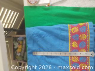 MaxSold Auction: Blue Cotton Terry Bath Towel with Shell Border - San Mateo (California, USA) SELLER MANAGED Moving Online Auction - Seville Way
