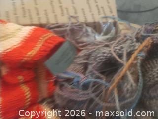 MaxSold Auction: Handmade Wool/Acrylic Blend Scarf with Loose Yarn & Project - San Mateo (California, USA) SELLER MANAGED Moving Online Auction - Seville Way