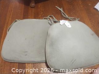 MaxSold Auction: Pair of Light Gray Fabric Chair Seat Cushions - San Mateo (California, USA) SELLER MANAGED Moving Online Auction - Seville Way