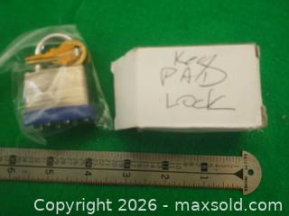 MaxSold Auction: Small Brass-Body Keyed Padlock with Shackle, Keys & Box - San Mateo (California, USA) SELLER MANAGED Moving Online Auction - Seville Way