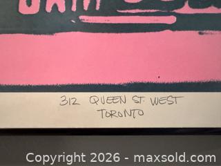 MaxSold Auction: Framed screenprint of Toronto's Iconic Bamboo Nightclub - Toronto (Ontario, Canada) SELLER MANAGED Reseller Online Auction - Kempsell Crescent