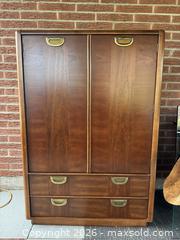 MaxSold Auction: Mid-Century Modern Walnut Wardrobe Tall Dresser  - Toronto (Ontario, Canada) SELLER MANAGED Reseller Online Auction - Kempsell Crescent