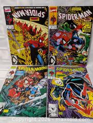 MaxSold Auction: 1990 Marvel Comics Spider Man 3,4,5,7 McFarlane  - Kingston (Ontario, Canada) SELLER MANAGED Downsizing Online Auction - Woodbine Road