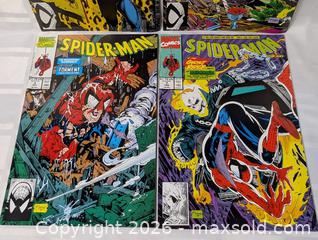 MaxSold Auction: 1990 Marvel Comics Spider Man 3,4,5,7 McFarlane  - Kingston (Ontario, Canada) SELLER MANAGED Downsizing Online Auction - Woodbine Road