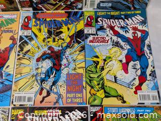 MaxSold Auction: 1994 Marvel Comics Spider Man McFarlane 34-42  - Kingston (Ontario, Canada) SELLER MANAGED Downsizing Online Auction - Woodbine Road