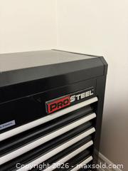 MaxSold Auction: ProSteel Black Steel 9-Drawer Lockable Tool Chest - Cambridge (Ontario, Canada) PARTNER MANAGED Downsizing Online Auction - Lena Crescent (CONDO)