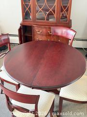 MaxSold Auction: Mahogany Finish Dining Room Table and 4 Chairs + 2 Extending Leaves - Hamilton (Ontario, Canada) SELLER MANAGED Estate Sale Online Auction - Gertrude Street
