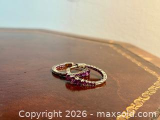 MaxSold Auction: Pair of Sterling Silver Hoop Earrings with Purple Gemstones - Hamilton (Ontario, Canada) SELLER MANAGED Estate Sale Online Auction - Gertrude Street