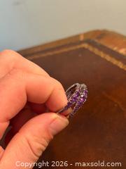 MaxSold Auction: Pair of Sterling Silver Hoop Earrings with Purple Gemstones - Hamilton (Ontario, Canada) SELLER MANAGED Estate Sale Online Auction - Gertrude Street