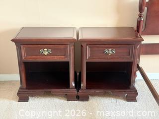 MaxSold Auction: Pair of Vintage Gibbard Solid Cherry Nightstands - Hamilton (Ontario, Canada) SELLER MANAGED Estate Sale Online Auction - Gertrude Street
