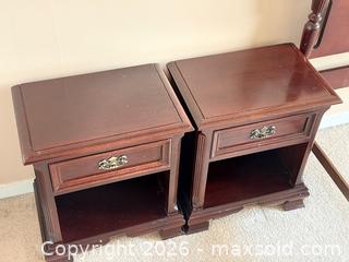 MaxSold Auction: Pair of Vintage Gibbard Solid Cherry Nightstands - Hamilton (Ontario, Canada) SELLER MANAGED Estate Sale Online Auction - Gertrude Street