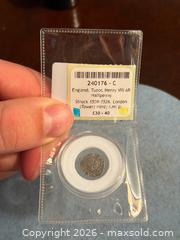 MaxSold Auction: Struck 1509 - 1526 London Tower Mint English Tudor AR Halfpenny - Hamilton (Ontario, Canada) SELLER MANAGED Estate Sale Online Auction - Gertrude Street