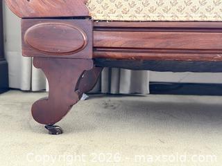 MaxSold Auction: Victorian Rococo Revival Walnut Carved Sofa with Original Casters - Hamilton (Ontario, Canada) SELLER MANAGED Estate Sale Online Auction - Gertrude Street