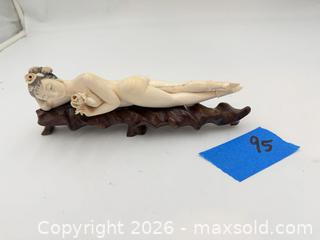 MaxSold Auction: Asian Bone Figurine with Wood Display Base, 6–10 in - Hollister (California, USA) SELLER MANAGED Estate Sale Online Auction - Lily Court
