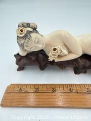 MaxSold Auction: Asian Bone Figurine with Wood Display Base, 6–10 in - Hollister (California, USA) SELLER MANAGED Estate Sale Online Auction - Lily Court