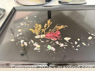MaxSold Auction: Couroc 4-Piece Lacquered Wood Trays with Mother-of-Pearl Inlay - Hollister (California, USA) SELLER MANAGED Estate Sale Online Auction - Lily Court
