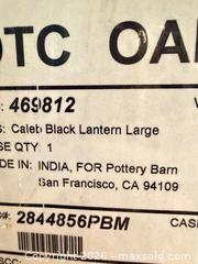 MaxSold Auction: Pair Pottery Barn Large Black Metal Lantern- new in box - Hollister (California, USA) SELLER MANAGED Estate Sale Online Auction - Lily Court