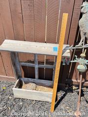 MaxSold Auction: Rooster Arrow Weathervane with Pole and Attached Wooden Planter - Hollister (California, USA) SELLER MANAGED Estate Sale Online Auction - Lily Court