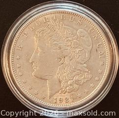 MaxSold Auction: 1921 US Silver Morgan Dollar  - Newmarket (Ontario, Canada) PARTNER MANAGED Reseller Online Auction - Walter Avenue