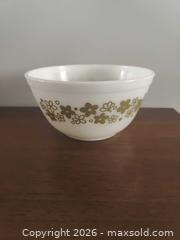 MaxSold Auction: Vintage Pyrex bowl Spring Blossom Crazy Daisy 1.5 Qt - Windsor (Ontario, Canada) SELLER MANAGED Downsizing Online Auction - Deerbrook Drive