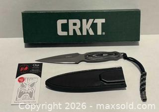 MaxSold Auction: CRKT Shrill Fixed Blade Knife with Sheath: Light Weight, Stainless Steel Blade, Micarta Handle - Calgary (Alberta, Canada) SELLER MANAGED Downsizing Online Auction -  Rundleville Drive Ne