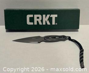 MaxSold Auction: CRKT Shrill Fixed Blade Knife with Sheath: Light Weight, Stainless Steel Blade, Micarta Handle - Calgary (Alberta, Canada) SELLER MANAGED Downsizing Online Auction -  Rundleville Drive Ne