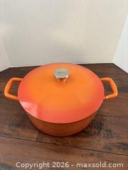 MaxSold Auction: Lagostina 5-6 Qt Enameled Cast Iron Dutch Oven, Orange - Calgary (Alberta, Canada) SELLER MANAGED Downsizing Online Auction -  Rundleville Drive Ne